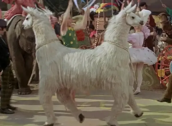 The Pushmi-Pullyu, a two headed lama creaature with a head at both ends from the Doctor Dolittle film of the 1960s